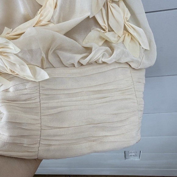 Sue Wong 100% Silk Vintage Elegant Flower Detail Dress - Picture 7 of 11